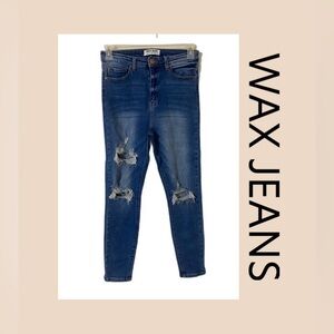 WAX JEANS Women’s Mid Rise Frayed Skinny Jeans Size 11/30 NWOT